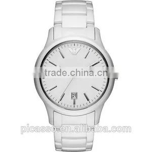 Women's Ceramic AR1476 White Ceramic Analog Quartz Watch With White Dial thumbnail-1