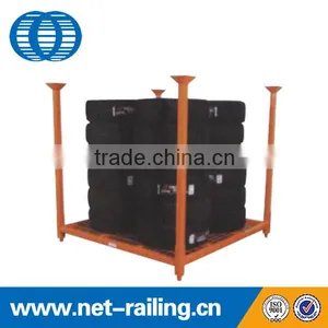 Storage Stacking Folding Metal Commercial Tire Rack With Mesh thumbnail-1