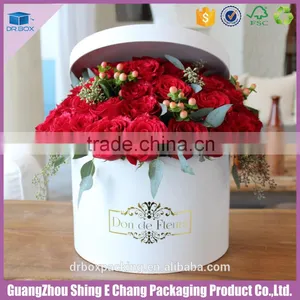 Colorful Flower Decoration Cardboard Gold Stamping Print Flower Hat Box With Ribbon Hands thumbnail-2