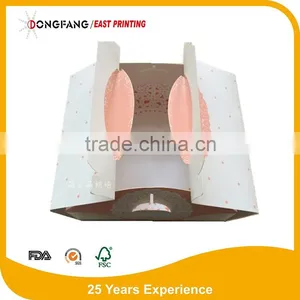 Folding Ivory Card Board Paper Cupcake Packaging Box Take Away Paper Cake Box thumbnail-3
