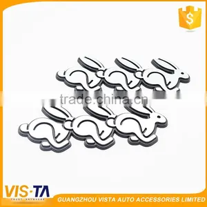Fashion Various Color Multifunctional Three Rabbit Badges Car Decoration Safety Waning Car Sign thumbnail-1