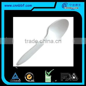 Eco Friendly Cutlery 6 Inch Cornstarch Material White Tea Spoon thumbnail-1