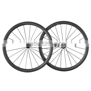 2016 New Clincher Tubeless Ready Bicycle l Rims 700c Wide 27mm Road Bike Carbon Wheels W40C Bike Wheels Carbon thumbnail-1