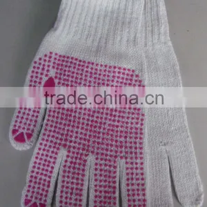7Gauge One Side Red PVC Dots Working Glove/bleached White Poly-cotton thumbnail-1