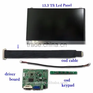 High Resolution 1920x1080 13.3" Tft Lcd Panel With Driver Board Suitable for Ruggedized PC thumbnail-1