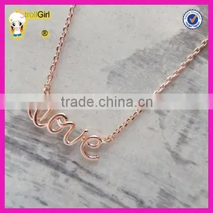 Bridesmaid Gift Cursive Writing Letter Love Necklace Rose Gold or Gold Love Necklace thumbnail-1