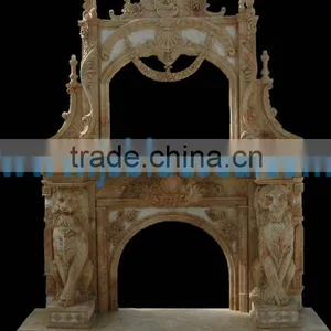 Double Designed Marble Fireplace Surround thumbnail-1