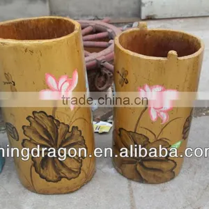 Chinese Antique Colorful Wooden Decorative Barrels thumbnail-1