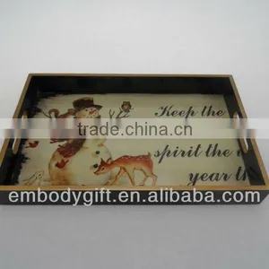 Lovely Wooden Animal Tray Plate thumbnail-1