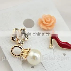 New Sexy Flowers Heels Shoe Asymmetric Earrings Women 18K Gold Plated thumbnail-4