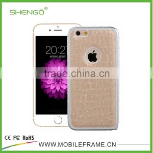 Metal Bumper With Leather Cover Phone Case for IPhone6/6P thumbnail-2