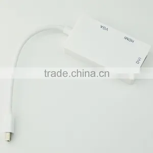 Multifuction Male Mini dp to Female Hdmi Dvi Vga Converter for Laptop thumbnail-2
