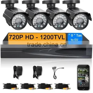 Home 4 Channel Full AHD 960H Dvr System With 1200tvl Outdoor Indoor Security Camera System Cctv Dvr Kit thumbnail-1