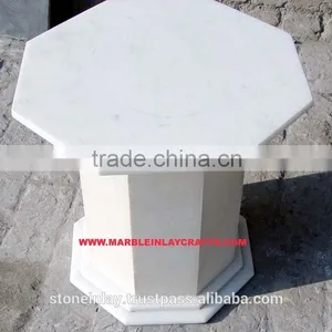 White Marble Table Base thumbnail-1