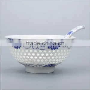 Exquisite Hollow Transparent White Porcelain Tableware With Spoon Bowl 8006 thumbnail-1