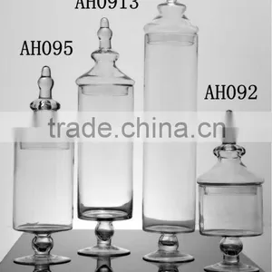 Clear Cylinder Apothecary Candy Glass Jar thumbnail-1