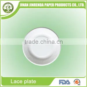 Disposable Tableware of 8 Inch Lace Paper Pulp Plate thumbnail-1