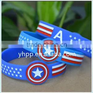 Custom Design Captain America Silicone Wristband Bracelet for Fans thumbnail-1