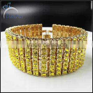 Latest More Row Fake Hip Hop Gold cz Bracelets thumbnail-1