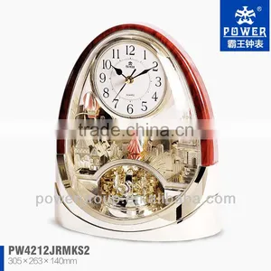 Table Clock Favourited by Girls With Pendulum and Music Exquisite Workmanship CE/FC/ISO Standrad PW4212 thumbnail-1