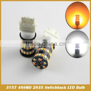 3157 48SMD 2835 LED Dual Color Switchback Turn Signal 1157 White Amber thumbnail-3