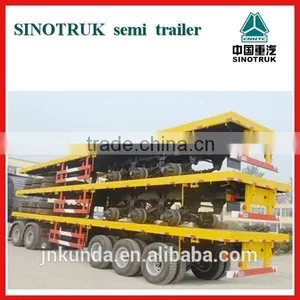 Three-Axle Container Flatbed Semi-trailer Truck thumbnail-1