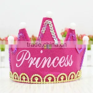 LED Light Party Birthday Glow Flash King Princess King Headband Hat thumbnail-5
