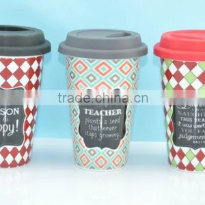 Hot Selling 10oz Double Wall Porcelian Travel Mug thumbnail-1
