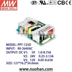Meanwell PPT-125D 125w Triple Output Power Supply 5v 24v 12v Multiple Output Smps thumbnail-1
