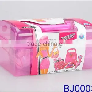 Fashion Kids Toy Pink Plastic Led Beauty Case and Tiara Crown thumbnail-4