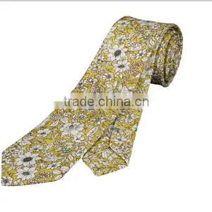 Men's Skinny Mint Tie Cotton Flower Slim Neck Tie thumbnail-1