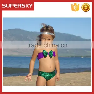 A-1634 Kids Swimmable Mermaid Swimwear Kids Mermaid Tail Swimsuit Children Mermaid Bikini Swimwear thumbnail-4