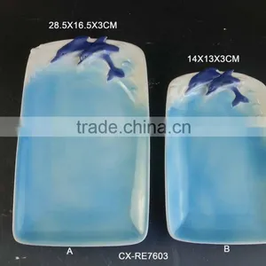 Classical Dolphin Hand Painted Dinnerware Plates thumbnail-2