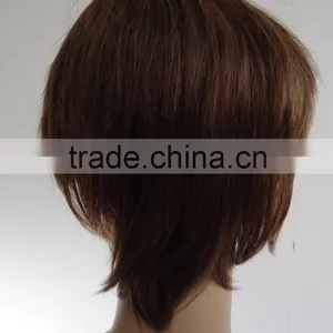 Short Synthetic Hair Straight Wigs African American Wig Cheap Cosplay Synthetic Natural Wigs thumbnail-4