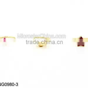 Magazine Style Gold Heart Ring With Crystal thumbnail-4