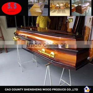 Chinese Cheap Wood Coffins / Wood Caskets for Dead Body thumbnail-1