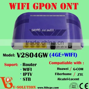CE Certificated 4GE+WiFi GPON ONT Fiber Optic Wireless WiFi Router FTTH Modem Compatible With Huawei/ZTE/Fiberhome OLT thumbnail-4