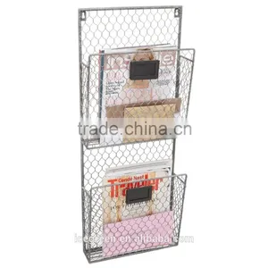 2 Tier Wall Mounted Metal Storage Baskets / Magazine Rack / File Organizer thumbnail-3