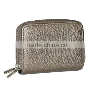 Womens Identity Safe Card Pebble Grain Wallet Fashion PU Leather Card Wallet thumbnail-1