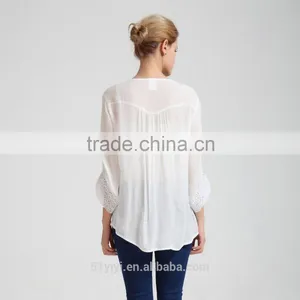 Women Crochet Front Opened Buttoned Shirt thumbnail-3
