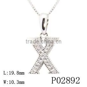Wholesale New Custom Design Letter Charms Silver Alphabet Pendant Necklace thumbnail-4