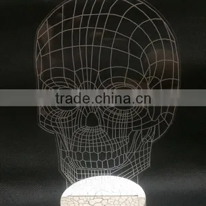 USB Skull Colorful Night Light / 3D LED Lamp Light / 3d Led Skull Lamp thumbnail-5