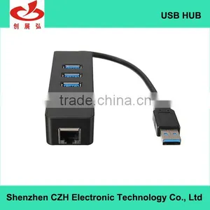 5 Gbps High Speed Usb 3.0 3 Por Hub With 1 Rj45 Gigabit Ethernet Lan Adapter thumbnail-1