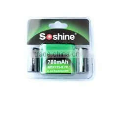 Top Quality 3.7v 700mah RCR123/16340 LI-ION Battery thumbnail-1