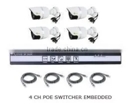 H.264 CCTV DVR Kit 4ch POE IP System Realtime NVR Kit P2P Onvif Standard Cloud Service thumbnail-1