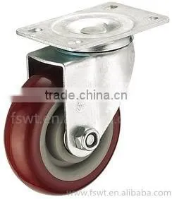 Double Bearing Swivel Plate 75mm Polyurethane Trolley Industrial Casters thumbnail-1