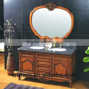 WTS-1011 Traditional Style Antique Mirrored Cabinets Type Classic Bathroom Vanity thumbnail-3