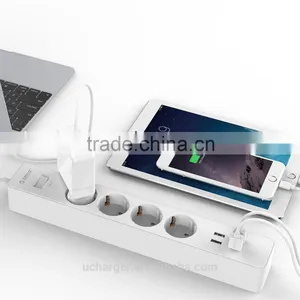 ORICO Overload Over Voltage Over Current Short Circuit Protected 4 Gang 4 USB Extension Socket Usb eu With Surge Protector thumbnail-6