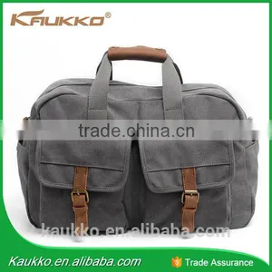 Vintage Canvas Leather Foldable Luggage Travel Bags Cheap Price thumbnail-3