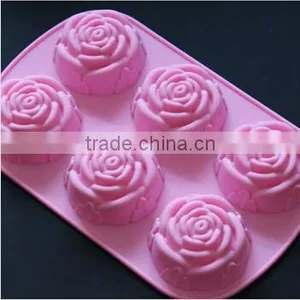 Unique Rose Shape Food Grade Silicone Soap Candle Chocolate Jelly Cake Mold thumbnail-1